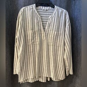 Madewell Top NWOT Medium Gray/White striped Long sleeved